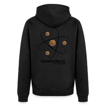 falafel kichererbsen street food arabic surrounded - Unisex Premium Bio Zip Hoodie - Schwarz - Hinten - Nico (187cm)