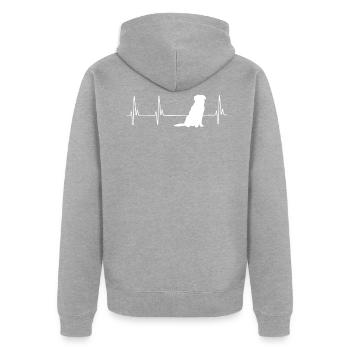 Golden Retriever ECG - Veste à capuche bio Premium Unisexe - gris chiné - Dos - Nico (187cm)
