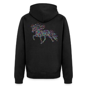 Tölter3 Konfetti - Unisex Premium Bio Zip Hoodie - Schwarz - Hinten - Nico (187cm)
