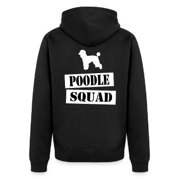 join the poodle squad - Unisex Premium Bio Zip Hoodie - Schwarz - Hinten - Nico (187cm)
