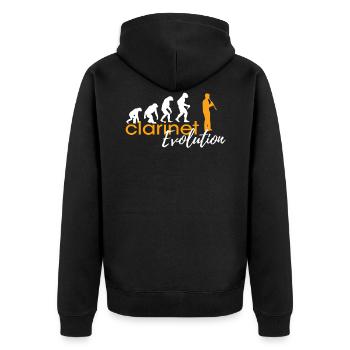 CLARINET EVOLUTION - Unisex Premium Organic Zip Hoodie - black - Back - Nico (187cm)