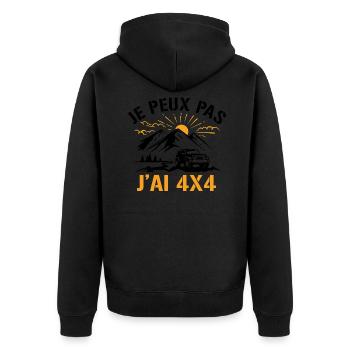 Je peux pas j'ai 4X4 - Veste à capuche bio Premium Unisexe - noir - Dos - Nico (187cm)