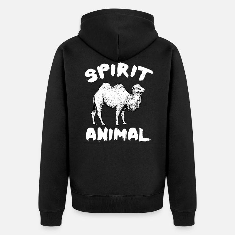 CAMEL - Unisex Premium Bio Zip Hoodie - Schwarz