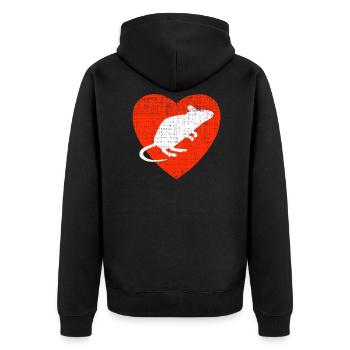 Heart For Mouses - Unisex Premium Organic Zip Hoodie - black - Back - Nico (187cm)