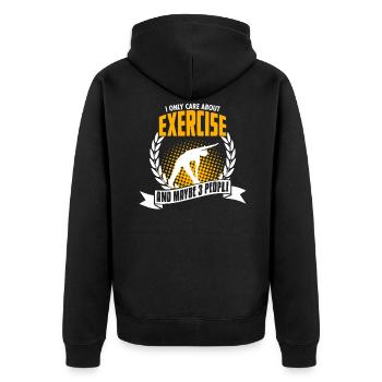 Funny Exercise Shirt Bday Gift - Unisex Premium Organic Zip Hoodie - black - Back - Nico (187cm)