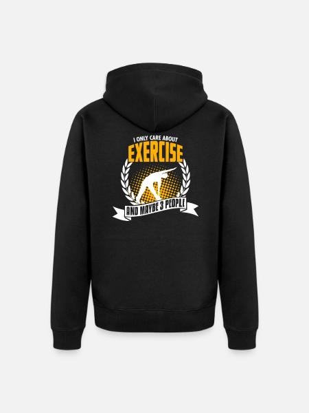 Funny Exercise Shirt Bday Gift - Unisex Premium Organic Zip Hoodie - black