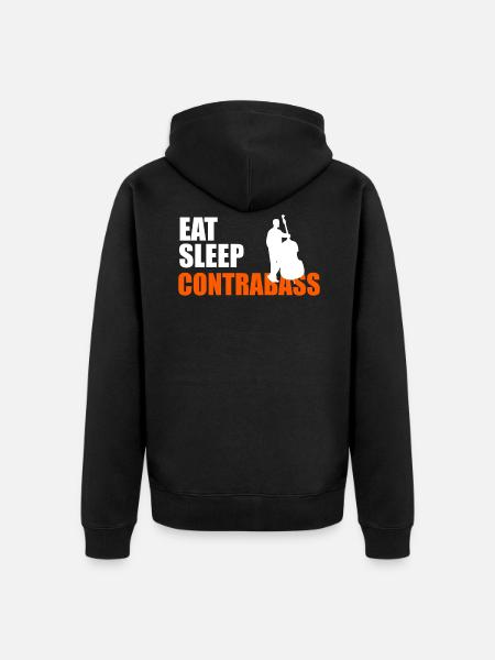 EAT. SLEEP. CONTRABASS. REPEAT. - Unisex Premium Organic Zip Hoodie - black