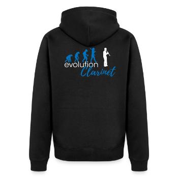 Clarinet Evolution - Unisex Premium Organic Zip Hoodie - black - Back - Nico (187cm)
