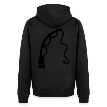 Icône de pêche à la canne à pêche - Veste à capuche bio Premium Unisexe - noir - Dos - Nico (187cm)