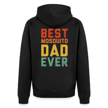 Great Mosquito Tshirt Vintage Edition - Unisex Premium Bio Zip Hoodie - Schwarz - Hinten - Nico (187cm)