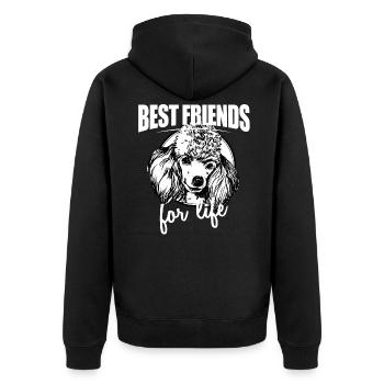 Best Friends For Life - Poodle For Everyone Who Lo - Unisex Premium Bio Zip Hoodie - Schwarz - Hinten - Nico (187cm)