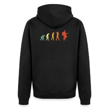 Guitarist Evolution Retro Edition - Unisex Premium Bio Zip Hoodie - Schwarz - Hinten - Nico (187cm)
