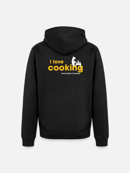 I Love Cooking - Unisex Premium Organic Zip Hoodie - black