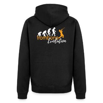 ÉVOLUTION DU TROMBONE - Veste à capuche bio Premium Unisexe - noir - Dos - Nico (187cm)