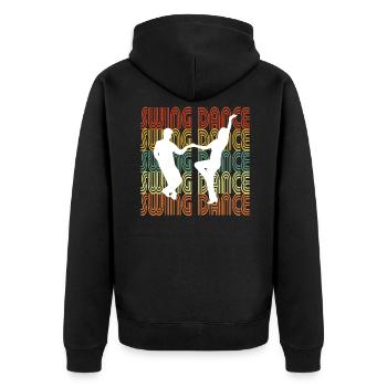 SWING DANCE - Unisex Premium Bio Zip Hoodie - Schwarz - Hinten - Nico (187cm)