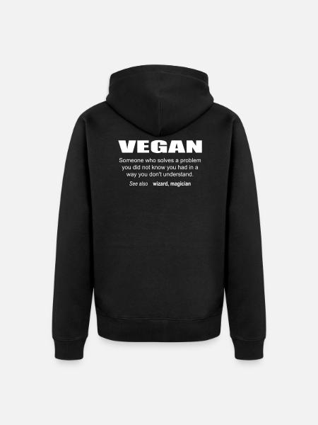 Vegan Description - Unisex Premium Organic Zip Hoodie - black