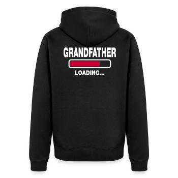 Grandfather - Unisex Premium Organic Zip Hoodie - black - Back - Nico (187cm)