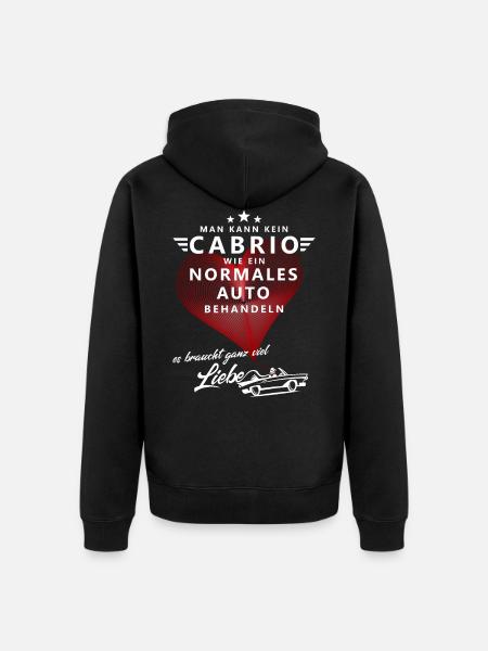 Cabrio Fahrer Spruch - Unisex Premium Bio Zip Hoodie - Schwarz