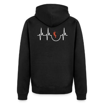 Canyoning - Unisex Premium Organic Zip Hoodie - black - Back - Nico (187cm)