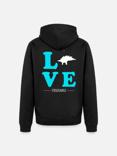 Stegosaurus - Unisex Premium Organic Zip Hoodie - black