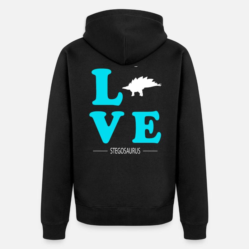 Stegosaurus - Unisex Premium Bio Zip Hoodie - Schwarz