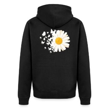 Marguerites Daisy Summer Daisies Flower Garden - Unisex Premium Organic Zip Hoodie - black - Back - Nico (187cm)