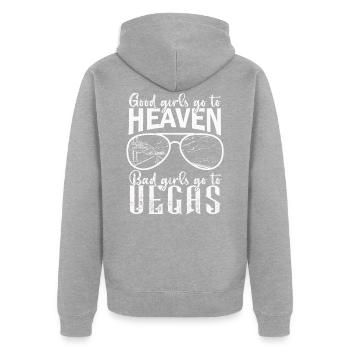 Good Girls Go To Heaven Bad Girls Go To Vegas Trip - Unisex Premium Organic Zip Hoodie - heather grey - Back - Nico (187cm)
