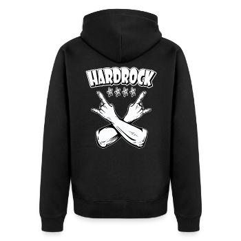 hardrock, music, band, festival, concert, party - Unisex Premium Organic Zip Hoodie - black - Back - Nico (187cm)