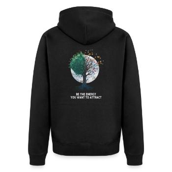 Tree Yggdrasil Viking Celtic Norse Life Symbol - Unisex Premium Organic Zip Hoodie - black - Back - Nico (187cm)
