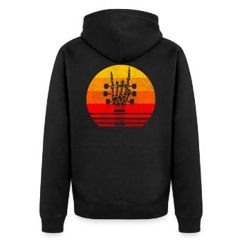 Rock & Roll Skeleton Guitar Music Lover - Unisex Premium Organic Zip Hoodie - black - Back - Nico (187cm)
