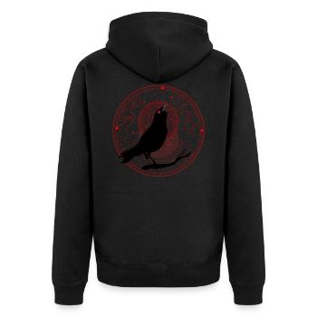 Beautiful Black Crow Raven Bird Watch. Birds Silho - Unisex Premium Organic Zip Hoodie - black - Back - Nico (187cm)