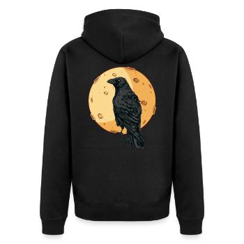 Beautiful Black Crow Raven Bird Watch. Birds Silho - Unisex Premium Organic Zip Hoodie - black - Back - Nico (187cm)