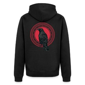 Beautiful Black Crow Raven Bird Watch. Birds Silho - Unisex Premium Organic Zip Hoodie - black - Back - Nico (187cm)