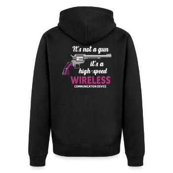 Its Not A Gun Meme Funny Its Not A Gun - Unisex Premium Organic Zip Hoodie - black - Back - Nico (187cm)