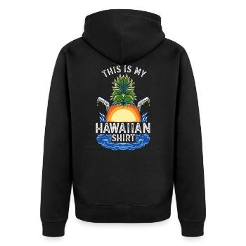 This Is My Hawaiian Palm Summer - Unisex Premium Organic Zip Hoodie - black - Back - Nico (187cm)