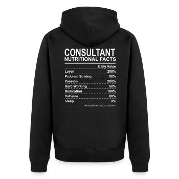 Consultant en valeurs nutritives - Veste à capuche bio Premium Unisexe - noir - Dos - Nico (187cm)