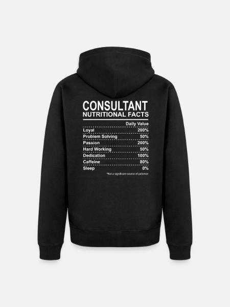 Consultant Nutritional Facts - Unisex Premium Organic Zip Hoodie - black