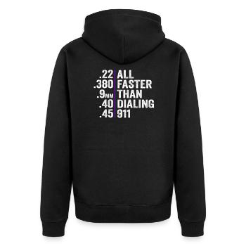 All Faster Than Dialing - Unisex Premium Organic Zip Hoodie - black - Back - Nico (187cm)