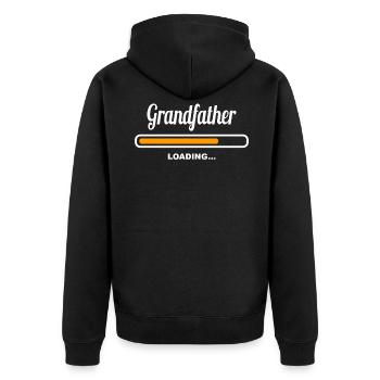 Grandfather Loading - Unisex Premium Bio Zip Hoodie - Schwarz - Hinten - Nico (187cm)