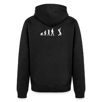 Trumpet - Unisex Premium Bio Zip Hoodie - Schwarz - Hinten - Nico (187cm)