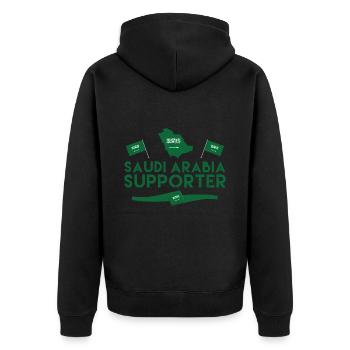Unterstützer von Saudi-Arabien, Saudi-Arabien-Fan. - Unisex Premium Bio Zip Hoodie - Schwarz - Hinten - Nico (187cm)