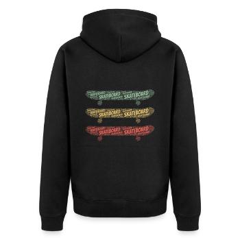 Skateboard Skater Skateboards Skateboarding - Unisex Premium Organic Zip Hoodie - black - Back - Nico (187cm)