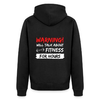 about fitness gym talk gift idea saying - Unisex Premium Organic Zip Hoodie - black - Back - Nico (187cm)