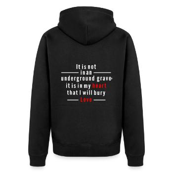 Love quote - Unisex Premium Organic Zip Hoodie - black - Back - Nico (187cm)