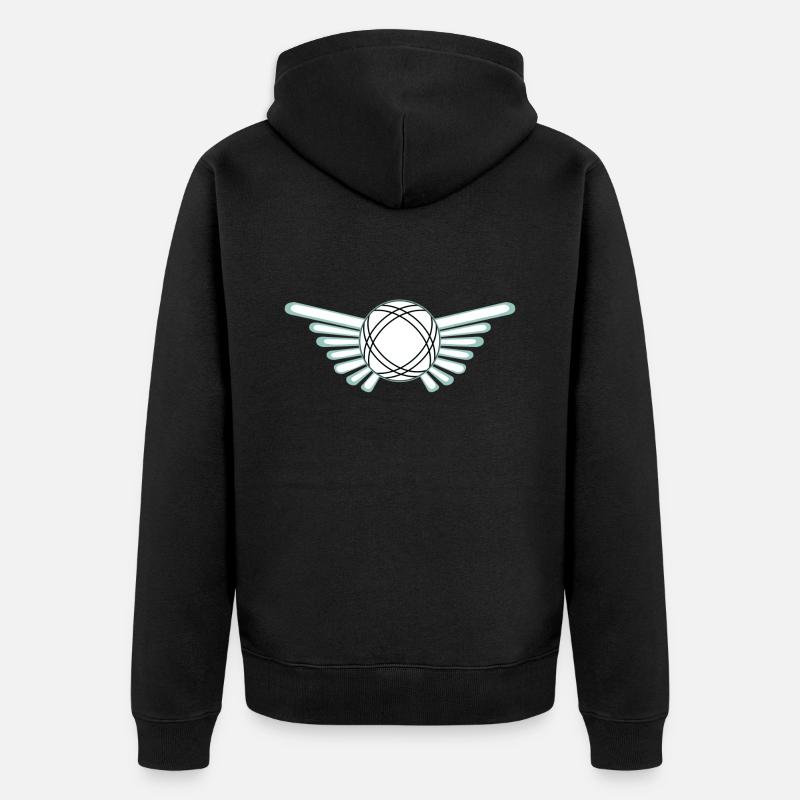 Emblème de boule avec ailes - Veste à capuche bio Premium Unisexe - noir