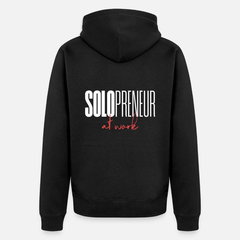 Solopreneur at work - Unisex Premium Bio Zip Hoodie - Schwarz