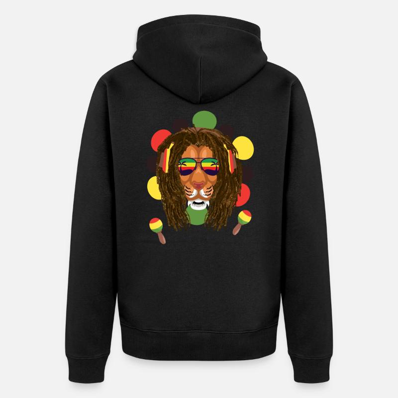 Reggae Lion - Veste à capuche bio Premium Unisexe - noir