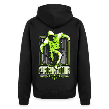 Parkour - Veste à capuche bio Premium Unisexe - noir - Dos - Nico (187cm)