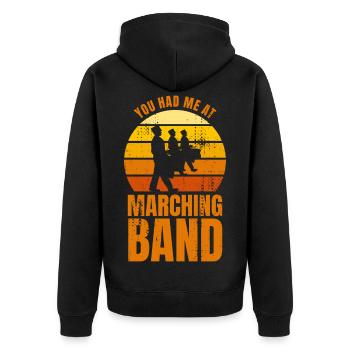 Marching bands joke - Unisex Premium Organic Zip Hoodie - black - Back - Nico (187cm)