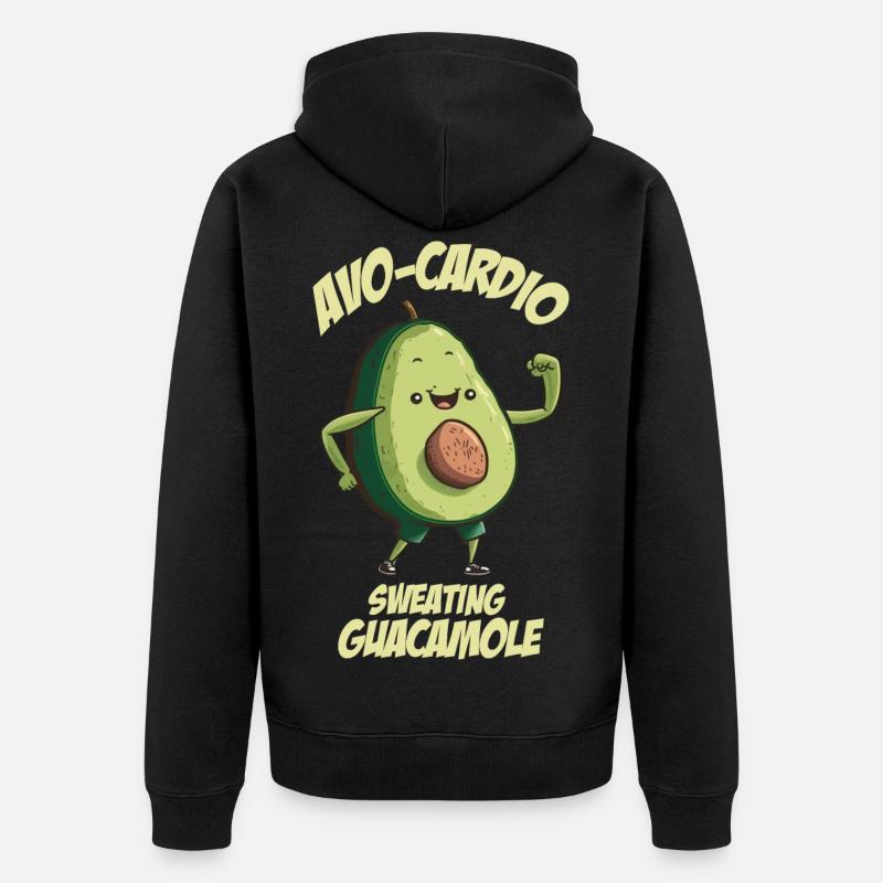 Sweating Guacamole Avocado - Unisex Premium Bio Zip Hoodie - Schwarz